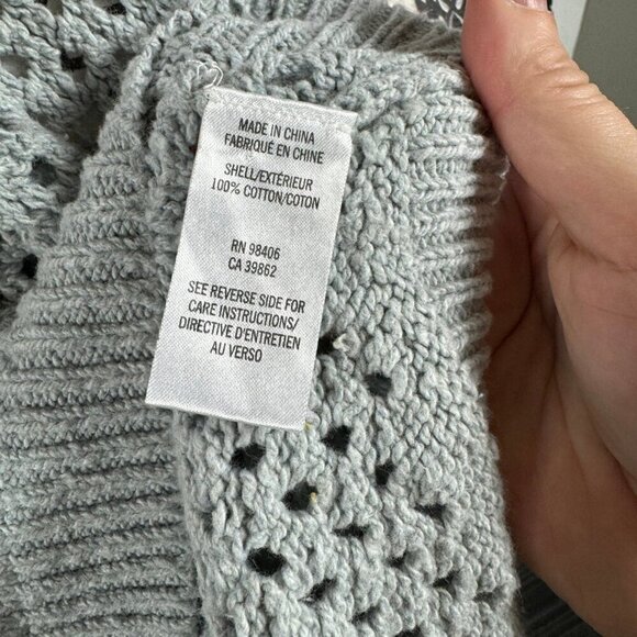 Theory gray chunky knit v-neck sweater fall winter casual. - Picture 8 of 8